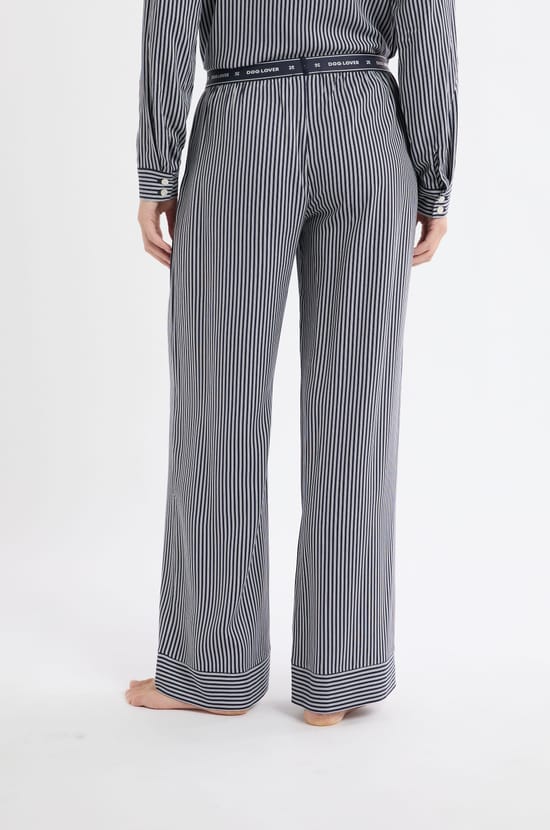 Pantalon de pyjama à rayures et taille élastique;${refinementColor}
