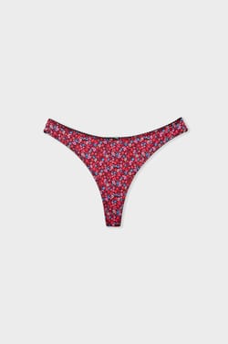 Printed microfiber thong;${refinementColor}