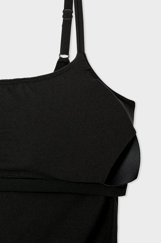Microfibre top with built-in bralette;${refinementColor}