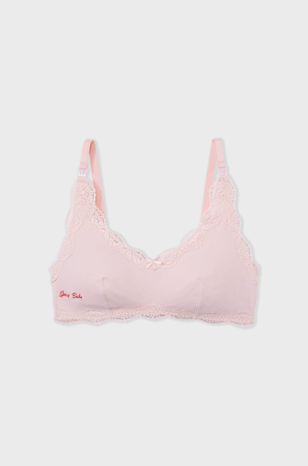 Brassière imprimée en pointelle, clips d'allaitement;${refinementColor}