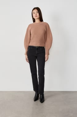 Puff Sleeve Sweater;${refinementColor}
