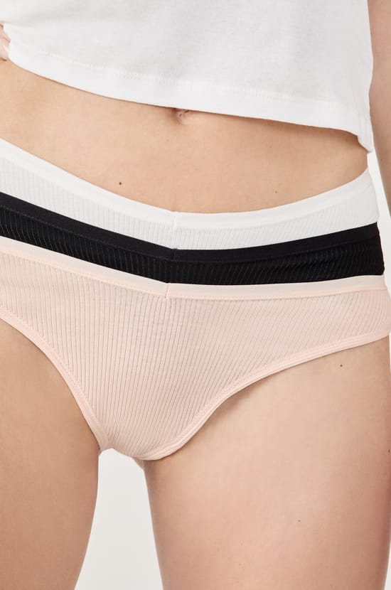 Pack of 3 Cotton Tangas;${refinementColor}