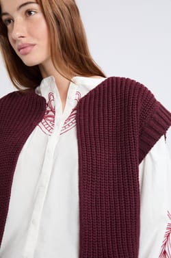 Gilet sans manches grosse maille;${refinementColor}