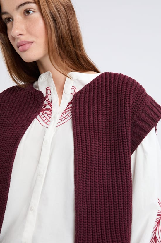 Gilet sans manches grosse maille;${refinementColor}
