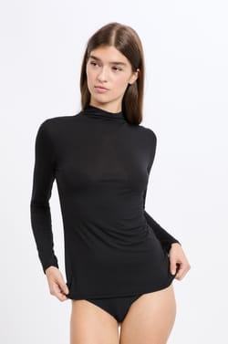 Camiseta de cuello alto de malla térmica de manga larga;${refinementColor}