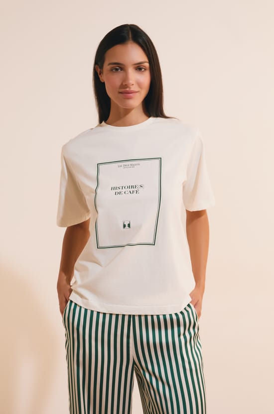 Baumwoll-T-Shirt mit Message;${refinementColor}