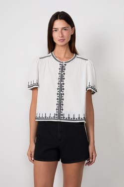 Embroidered cotton blouse;${refinementColor}