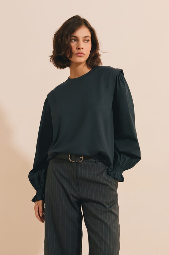T-shirt manches longues avec &eacute;paulette;${refinementColor}