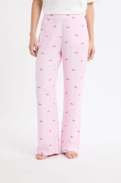 Pantalon de pyjama à rayures à motifs chiens;${refinementColor}