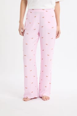 Pantalon de pyjama à rayures à motifs teckels;${refinementColor}
