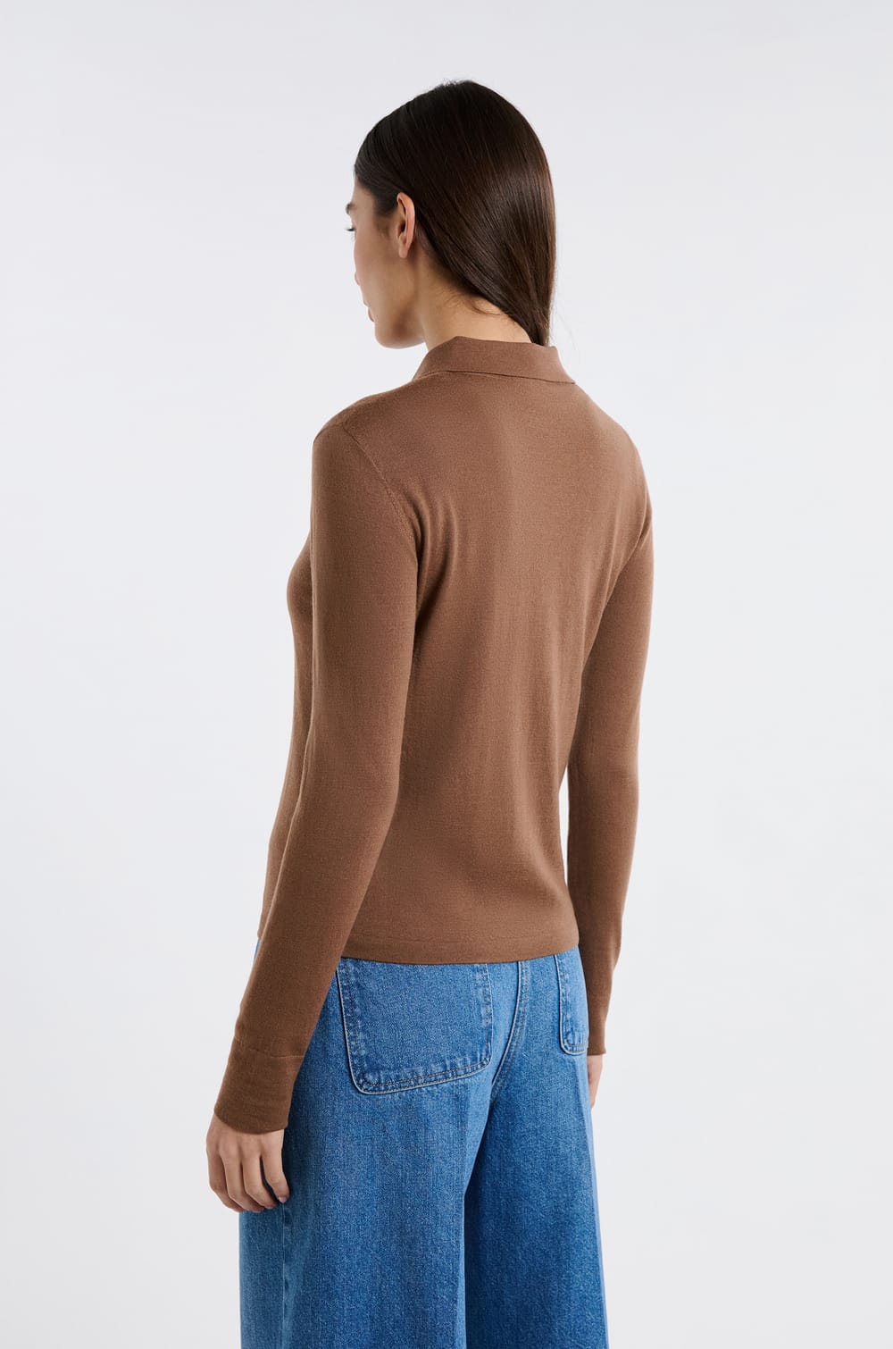 Polo manches longues 100% laine;${refinementColor}