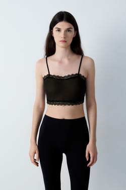 Sheer Cropped Camisole;${refinementColor}