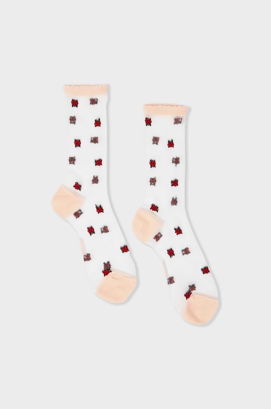 Chaussettes transparentes à motifs coccinelles Coucou Suzette;${refinementColor}