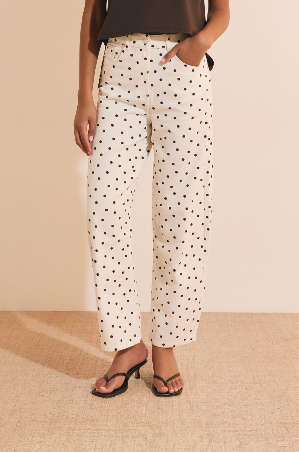 Pantalon en coton &agrave; pois;${refinementColor}