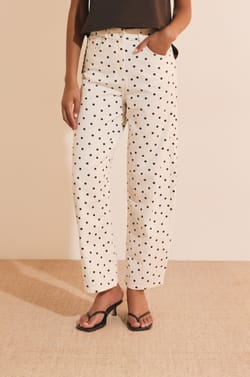Pantalon en coton &agrave; pois;${refinementColor}