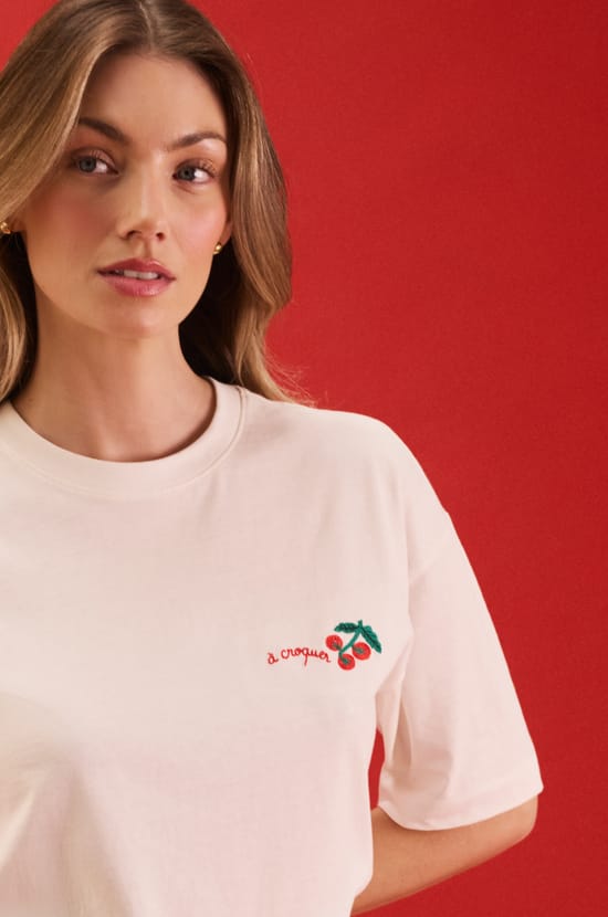 Camiseta de pijama con estampado de tomates;${refinementColor}