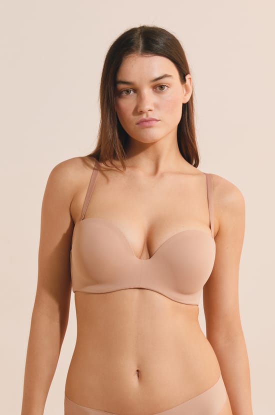 Soutien-gorge bandeau en microfibre;${refinementColor}