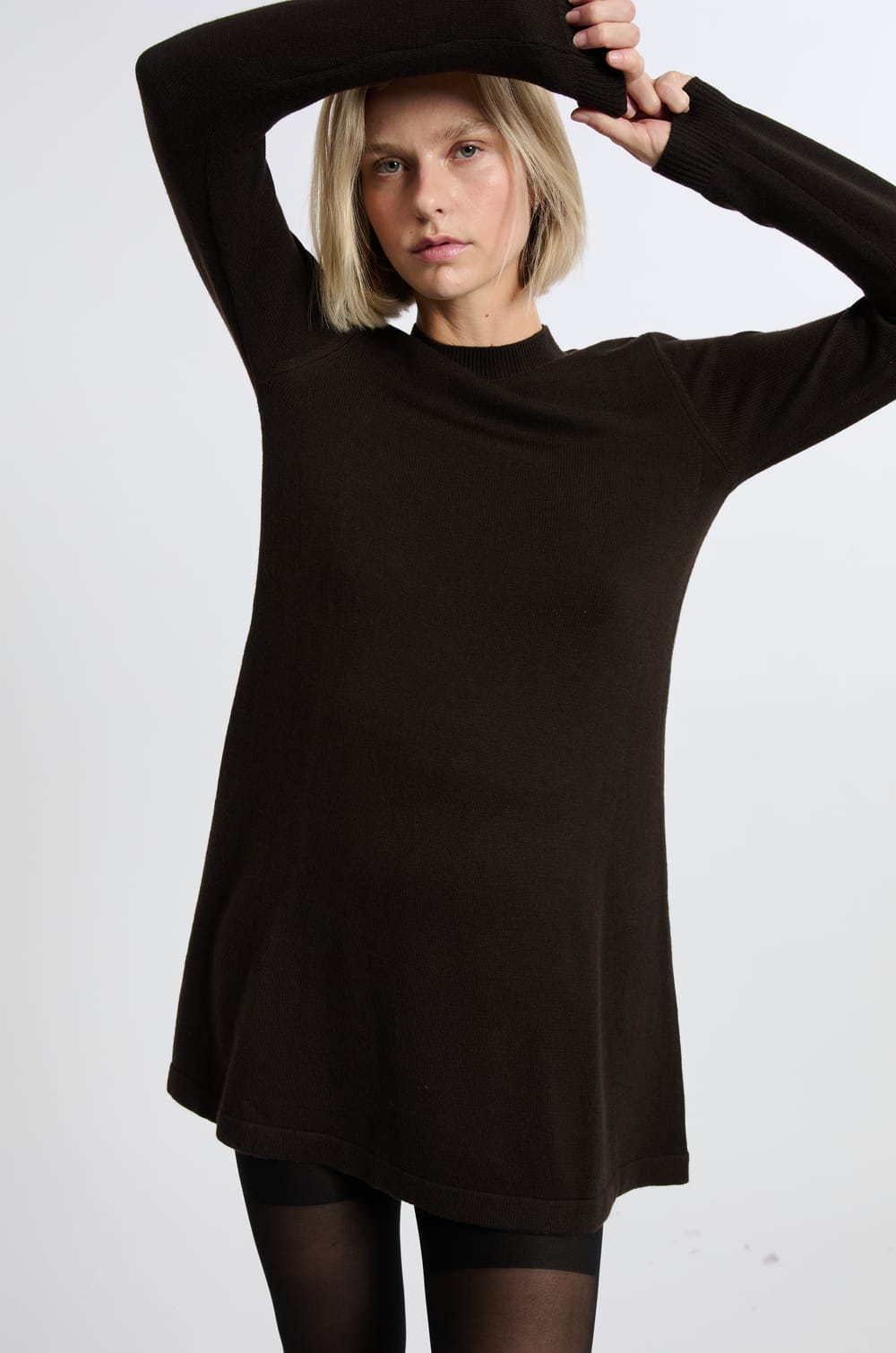 Robe à manches longues avec laine;${refinementColor}