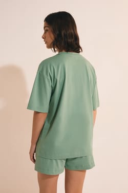 T-shirt de pyjama manches courtes en coton;${refinementColor}