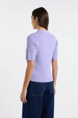 Polo manches courtes en maille fine;${refinementColor}