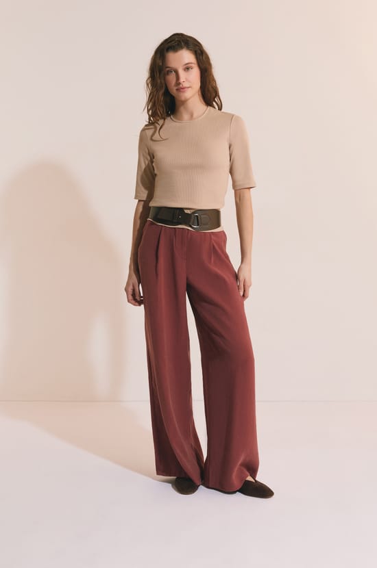 T-shirt manches 3/4 en coton;${refinementColor}