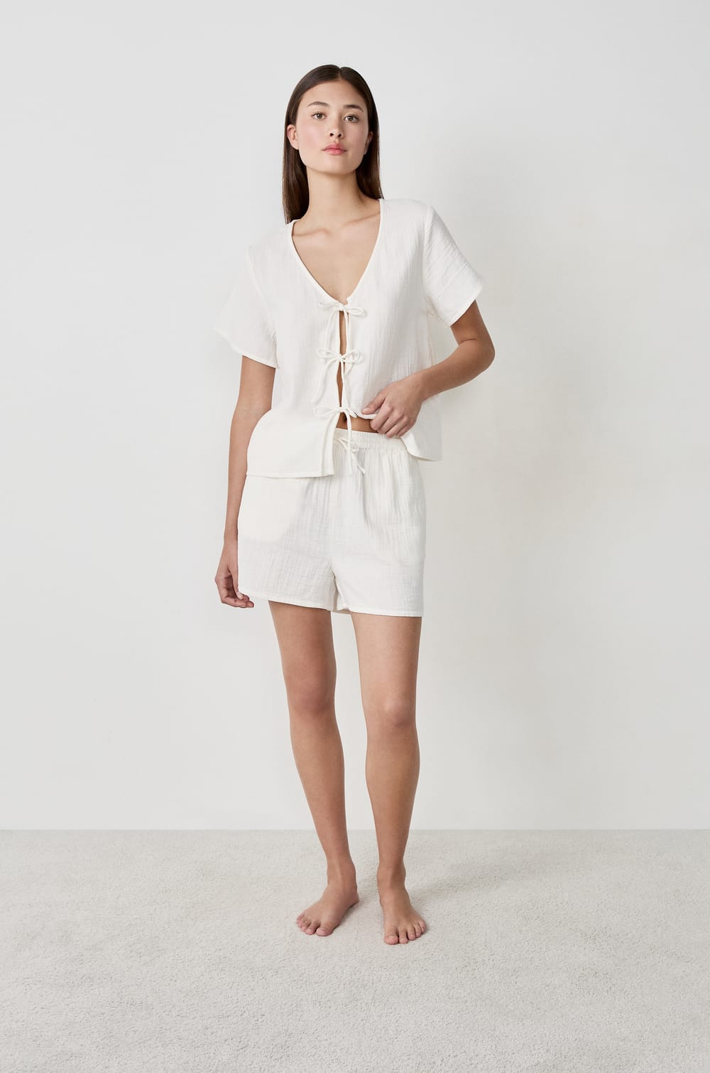 Cotton Pyjama Shorts;${refinementColor}