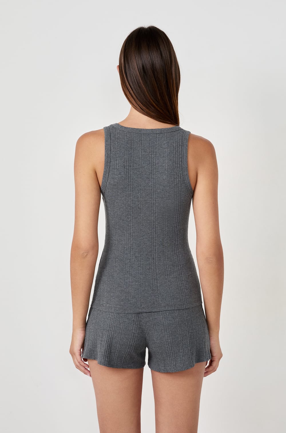 Débardeur côtelé en coton;${refinementColor}