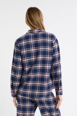 Checkered Cotton Pyjama Shirt;${refinementColor}