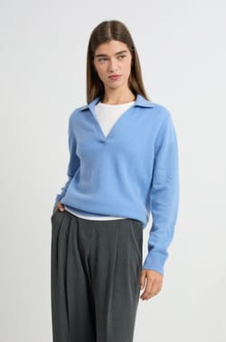 Pull col polo en cachemire;${refinementColor}