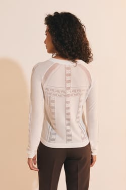 Cardigan avec boutons et d&eacute;tails dentelle;${refinementColor}