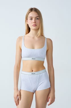 Cotton Ribbed Bralette;${refinementColor}