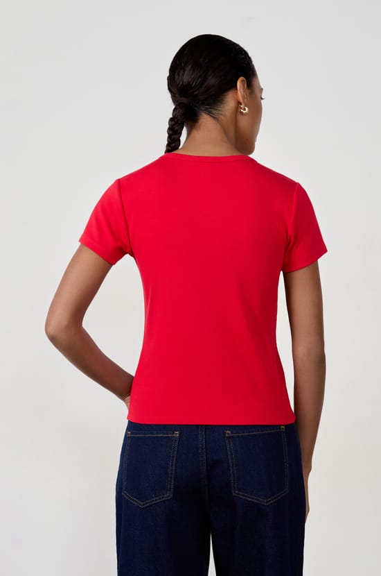 Short-sleeved cotton T-shirt;${refinementColor}