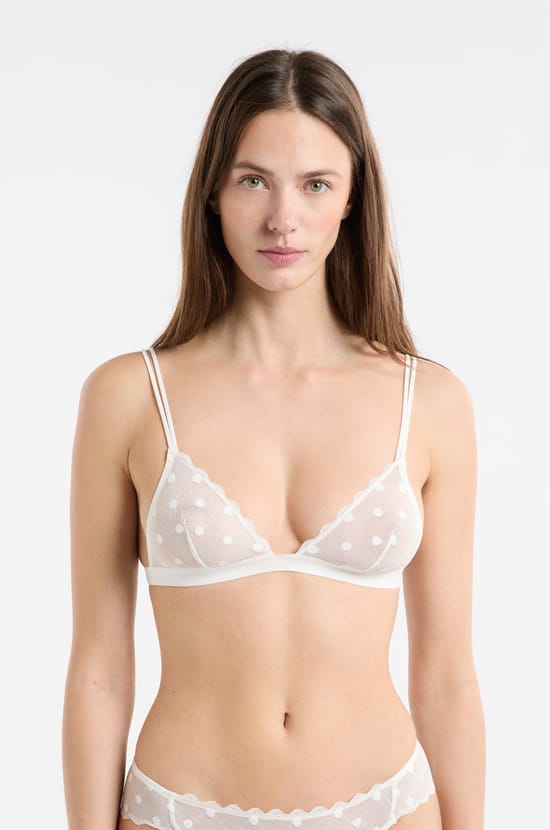 Triangle Bra in Polka Dot Tulle;${refinementColor}