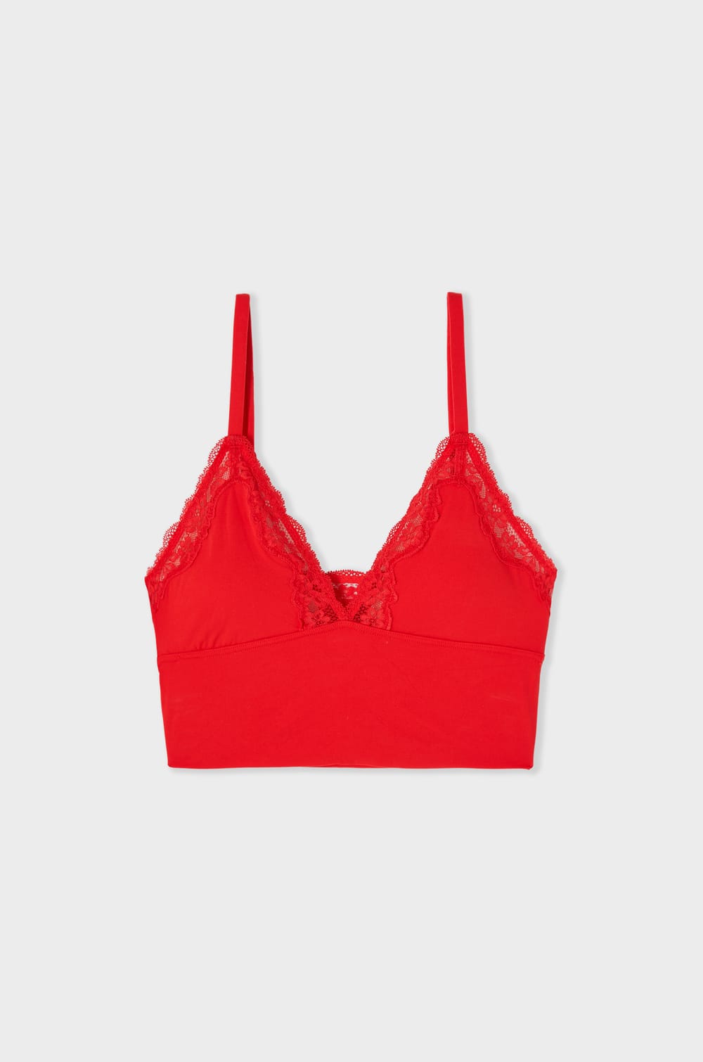 Soutien-gorge triangle en microfibre avec d&eacute;tails en dentelle;${refinementColor}