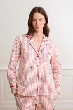 Hemd met strepen en hartjes met katoen;${refinementColor}