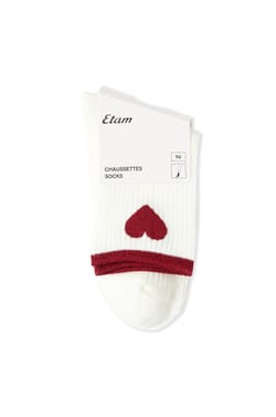 Chaussettes c&ocirc;tel&eacute;es avec coton &agrave; motif c&oelig;ur;${refinementColor}
