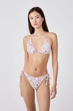 Bikini br&eacute;silien &agrave; nouer bas de maillot &agrave; motifs;${refinementColor}