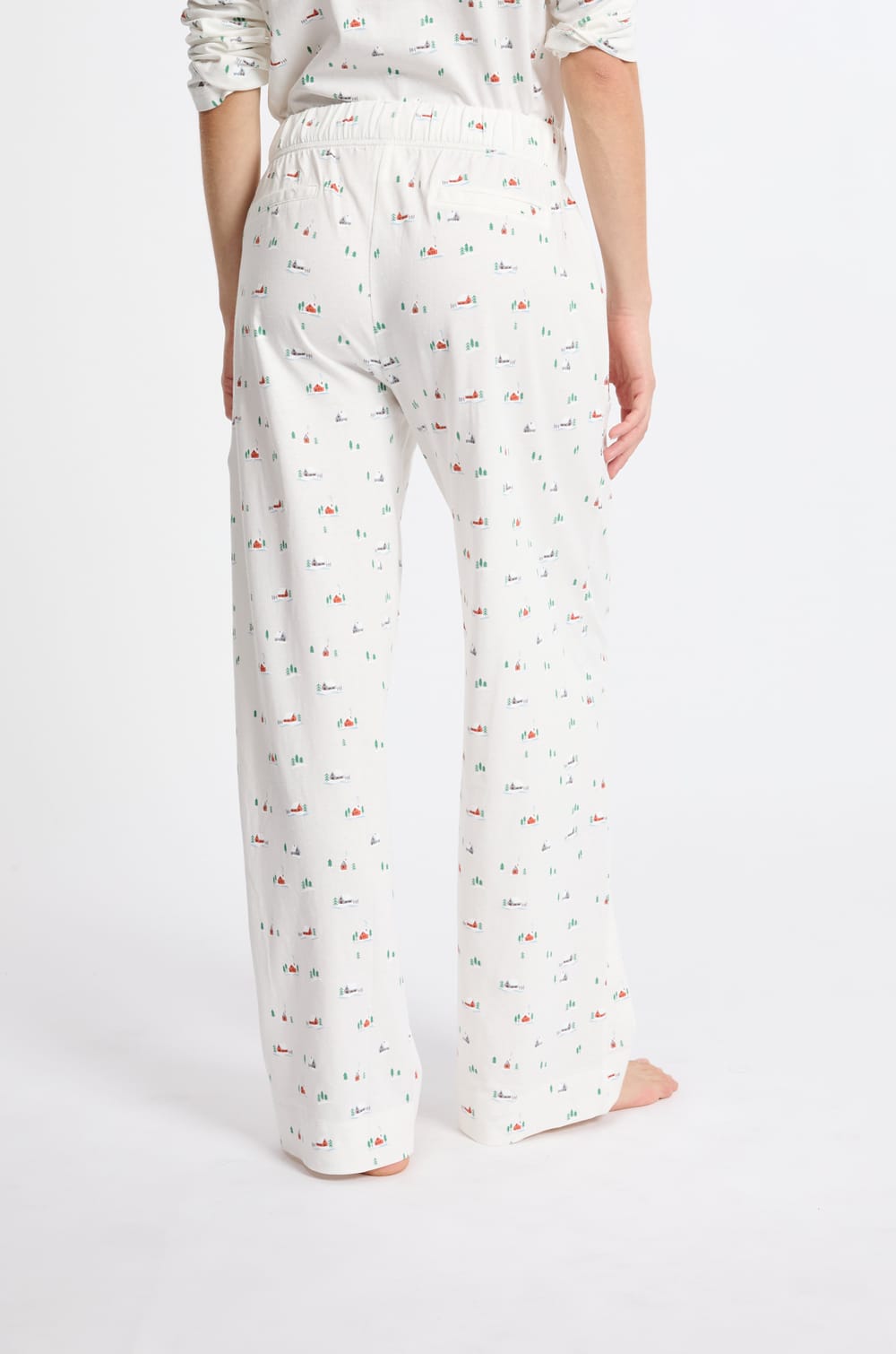 Pantalon de pyjama à motifs en coton;${refinementColor}