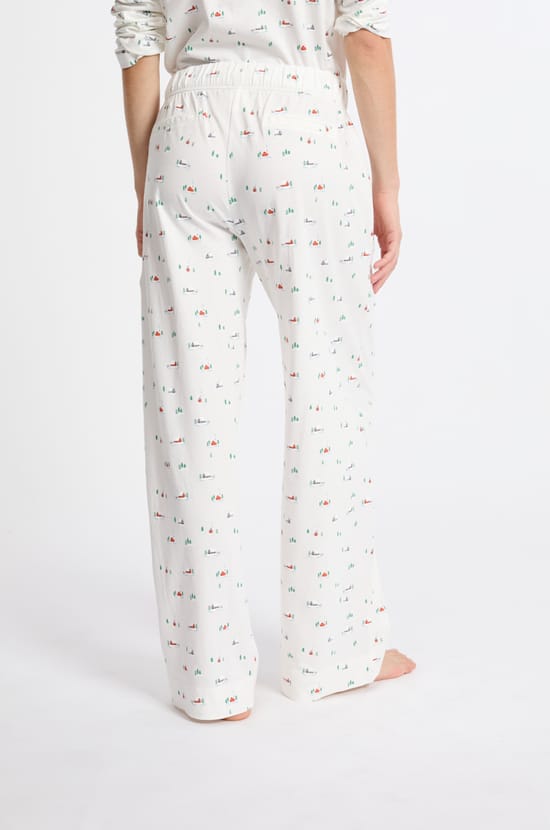 Pantalon de pyjama à motifs en coton;${refinementColor}