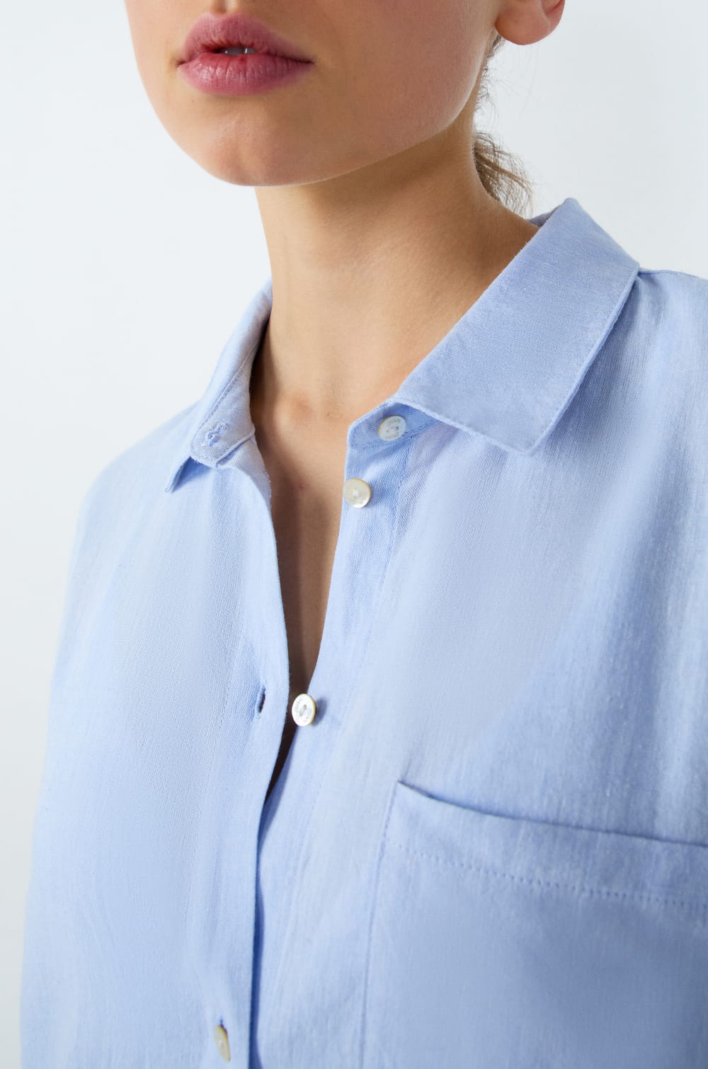 Short-Sleeved Linen Nightshirt;${refinementColor}