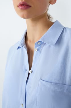Short-Sleeved Linen Nightshirt;${refinementColor}