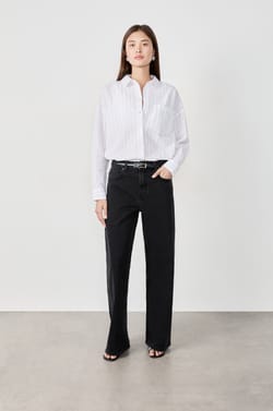 Chemise à rayures en coton;${refinementColor}
