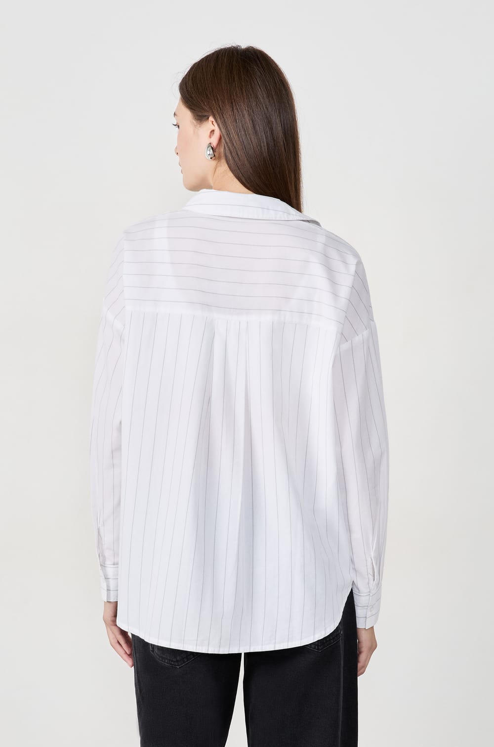Chemise à rayures en coton;${refinementColor}
