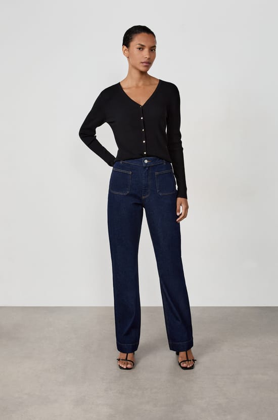 Straight Cotton Jeans;${refinementColor}