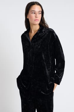 Velvet Pyjama Shirt;${refinementColor}