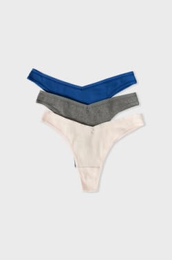 Pack of 3 Cotton Thongs;${refinementColor}