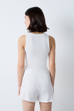 Cotton Ribbed Pyjama Tank Top;${refinementColor}