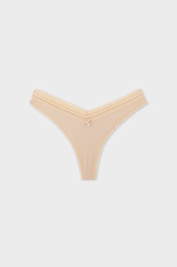 V-shape Tanga in Microfibre and Lace;${refinementColor}