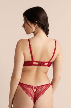 Classic Lace Bra with Ties;${refinementColor}