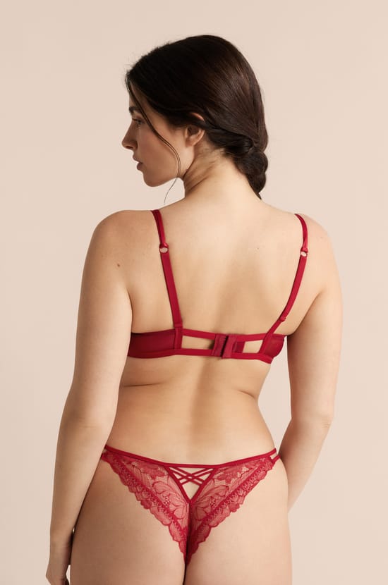 Classic Lace Bra with Ties;${refinementColor}